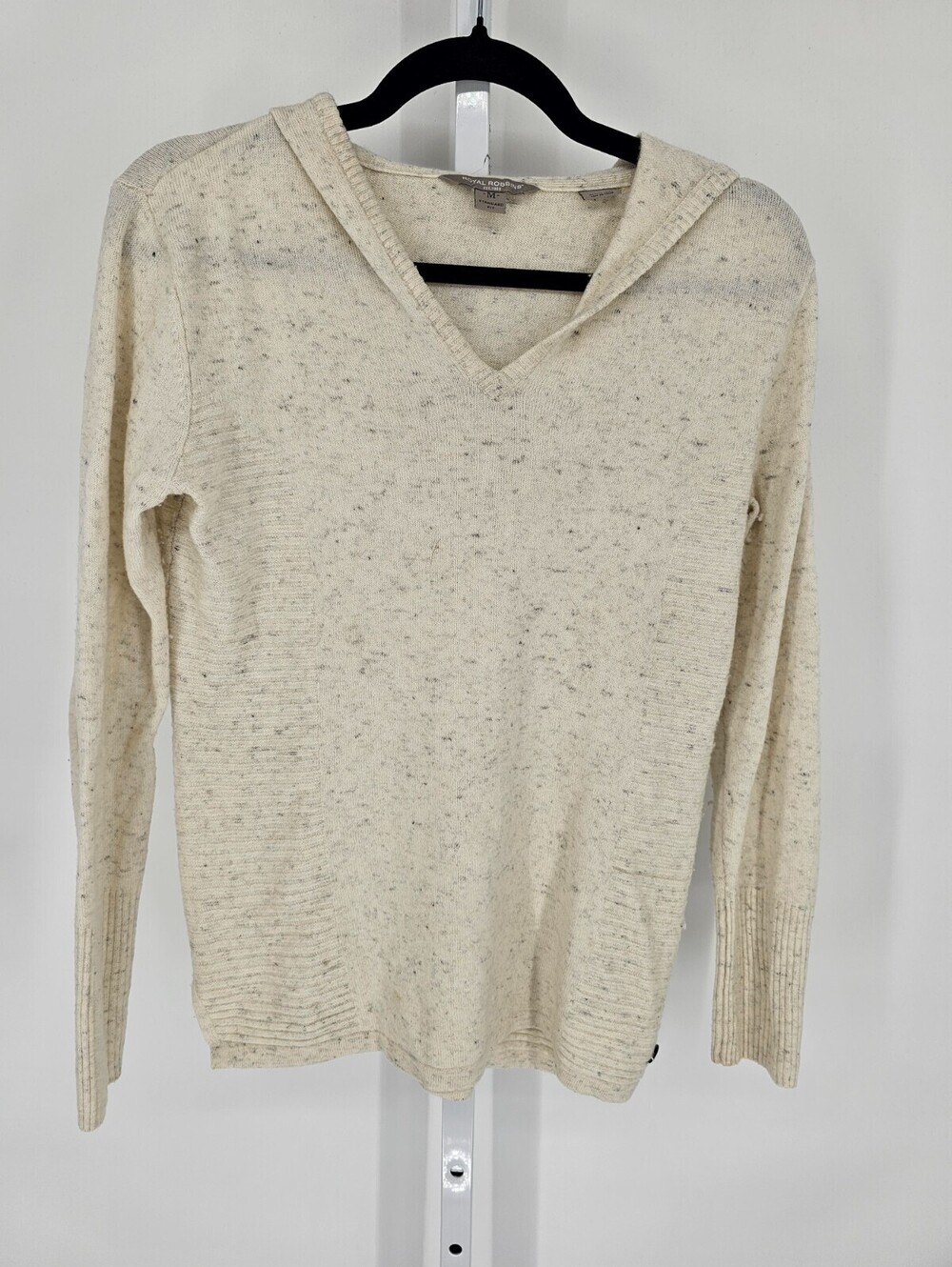 Royal Robbins Womens Sz M Wool Blend Knit Hoodie Cream Standard Fit